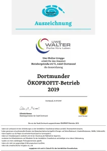 2019 - Dortmunder Ökoprofit-Betrieb
