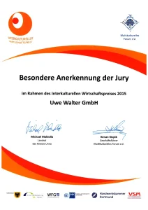 Interkultureller Wirtschaftspreis - Auszeichnung - 2015