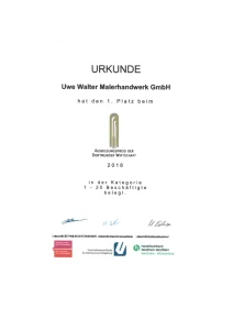 Zertifikat Dortmunder Ausbildungspreis 2018