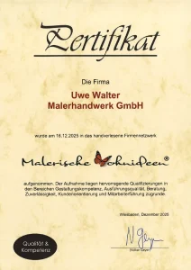Zertifikat Malerische Wohnideen